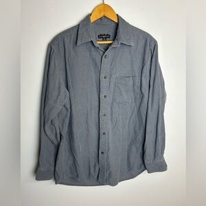 Club Room Corduroy Men’s Shirt Size M Gray Granola Boy Button down Casual